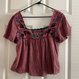 Lucky Brand embroidered top